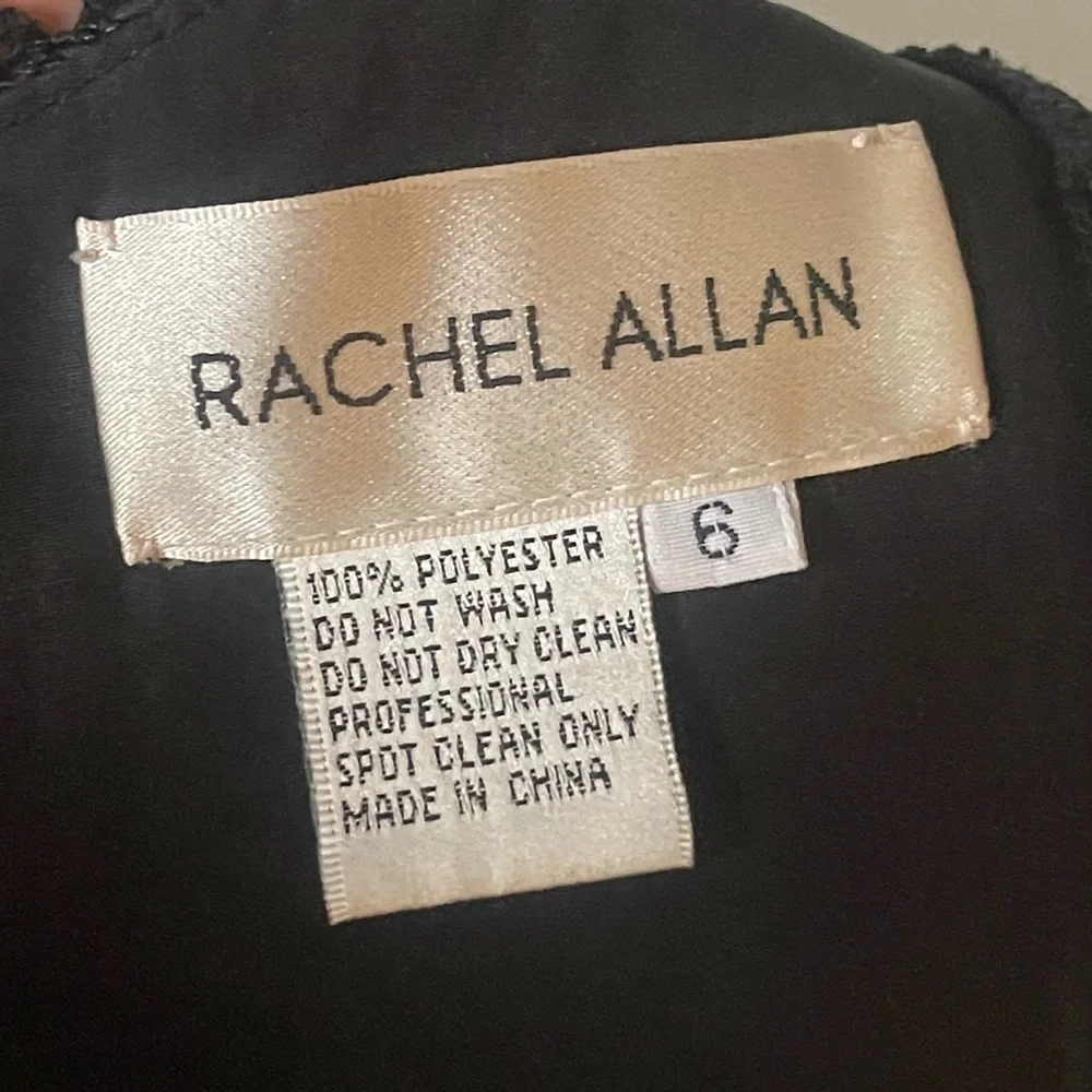 Rachel Allan black sequin formal halter crop top prom 6 homecoming